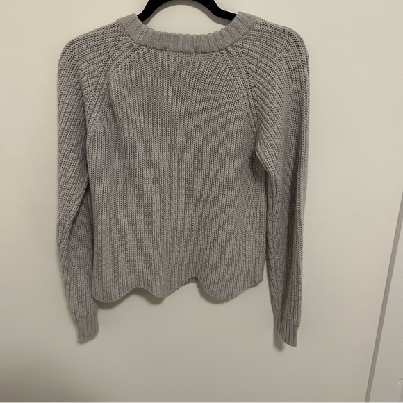 DEX GREY SWEATER WITH SCALLOPED EDGE SIZE US XS - Picture 5 of 7